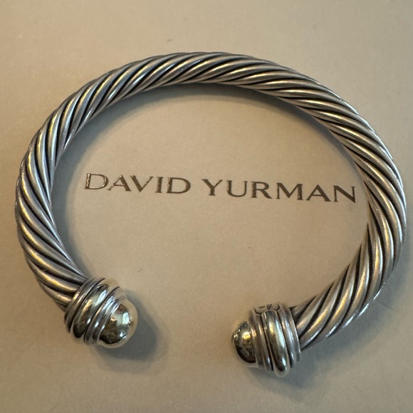 David Yurman 7mm bracelet 585 14kt Gold Cable Cuff no dents ! Fits up to 7” - Picture 2 of 10